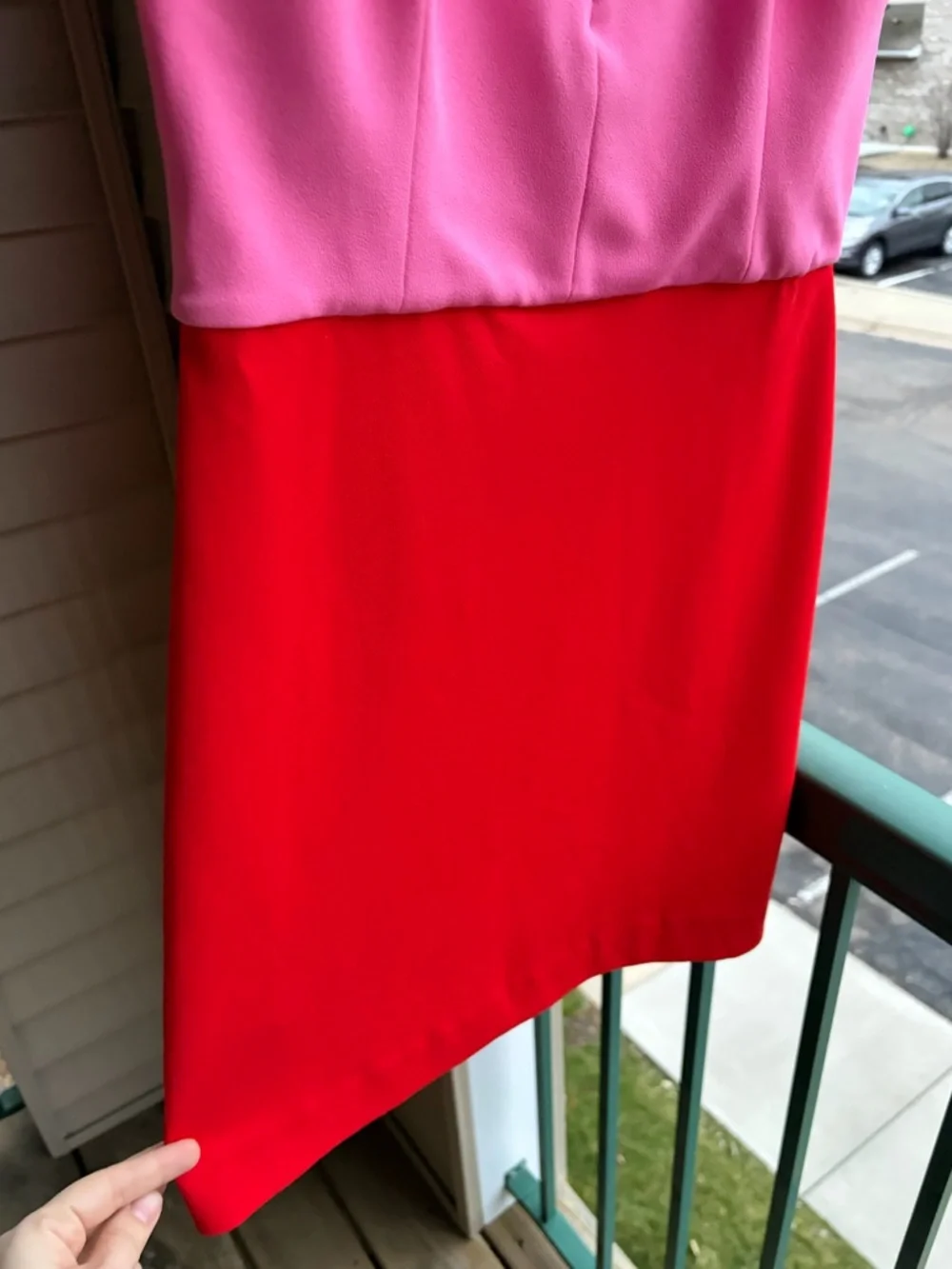 🆕🌸💖BCBG New York Colorblock Pink Red Bodycon Dress Size S Mini Party Dress NWT - Picture 8 of 15